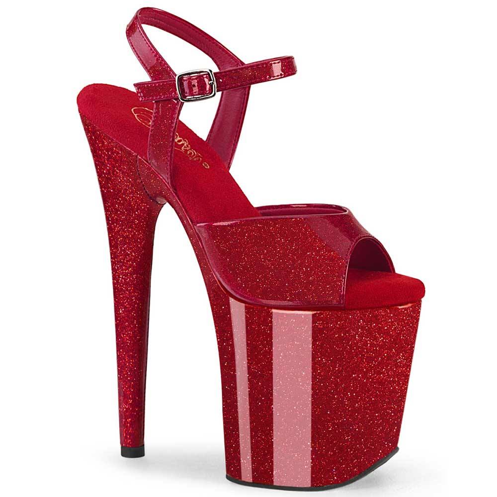 Pleaser - FLAMINGO809GP Ankle strap sandal, Pole dance shoes - Burgundy Product image